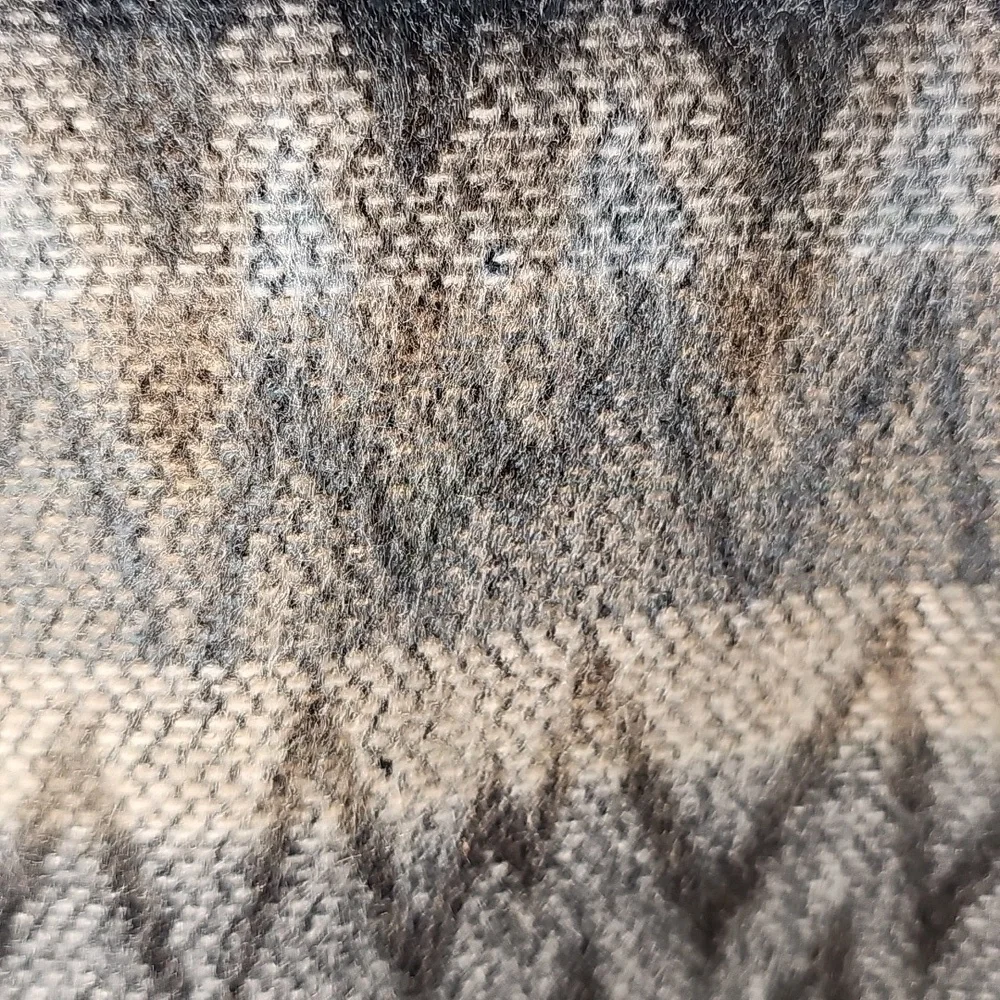 Black and Gray Chevron Scarf.‎ Super Soft With Fringe. By Covington